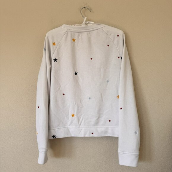 Lou and Grey For Loft White Sweater with Star Detailing Size Medium - Picture 6 of 7
